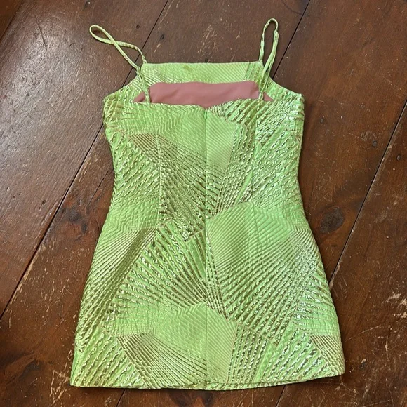 The Bar lime green sparkle party dress - Picture 4 of 5
